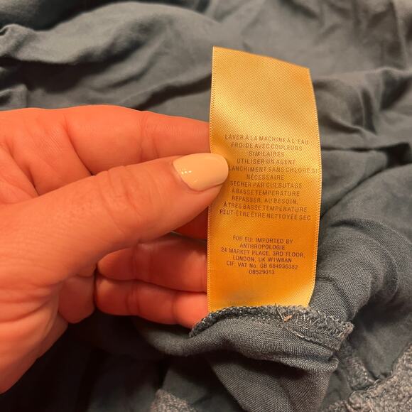 Anthropologie Floreat Senna Dress Turquoise Tie Sleeve Boho Sundress Size Small - Picture 8 of 11